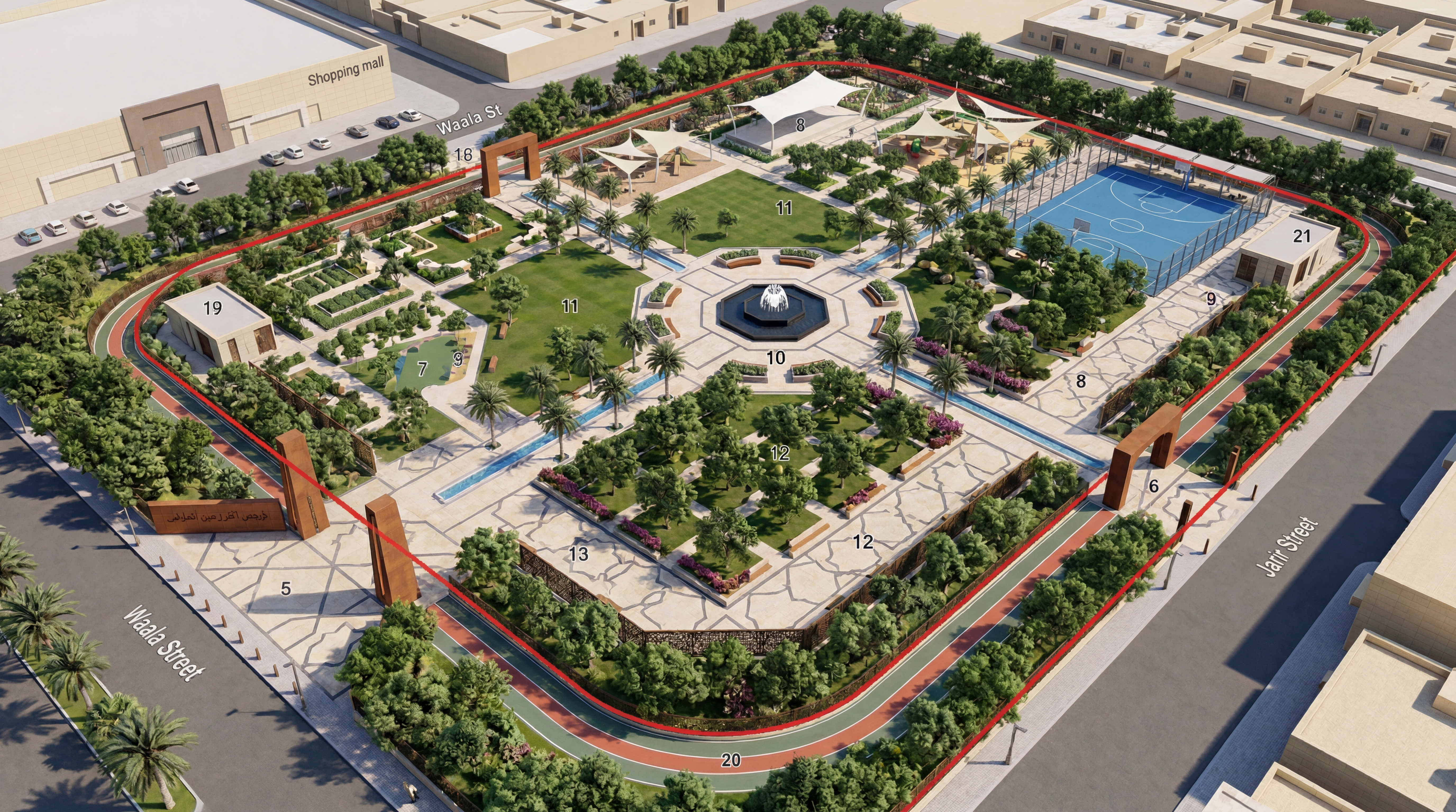 Park Plan - modern - 15,860 sqm - 3D Render