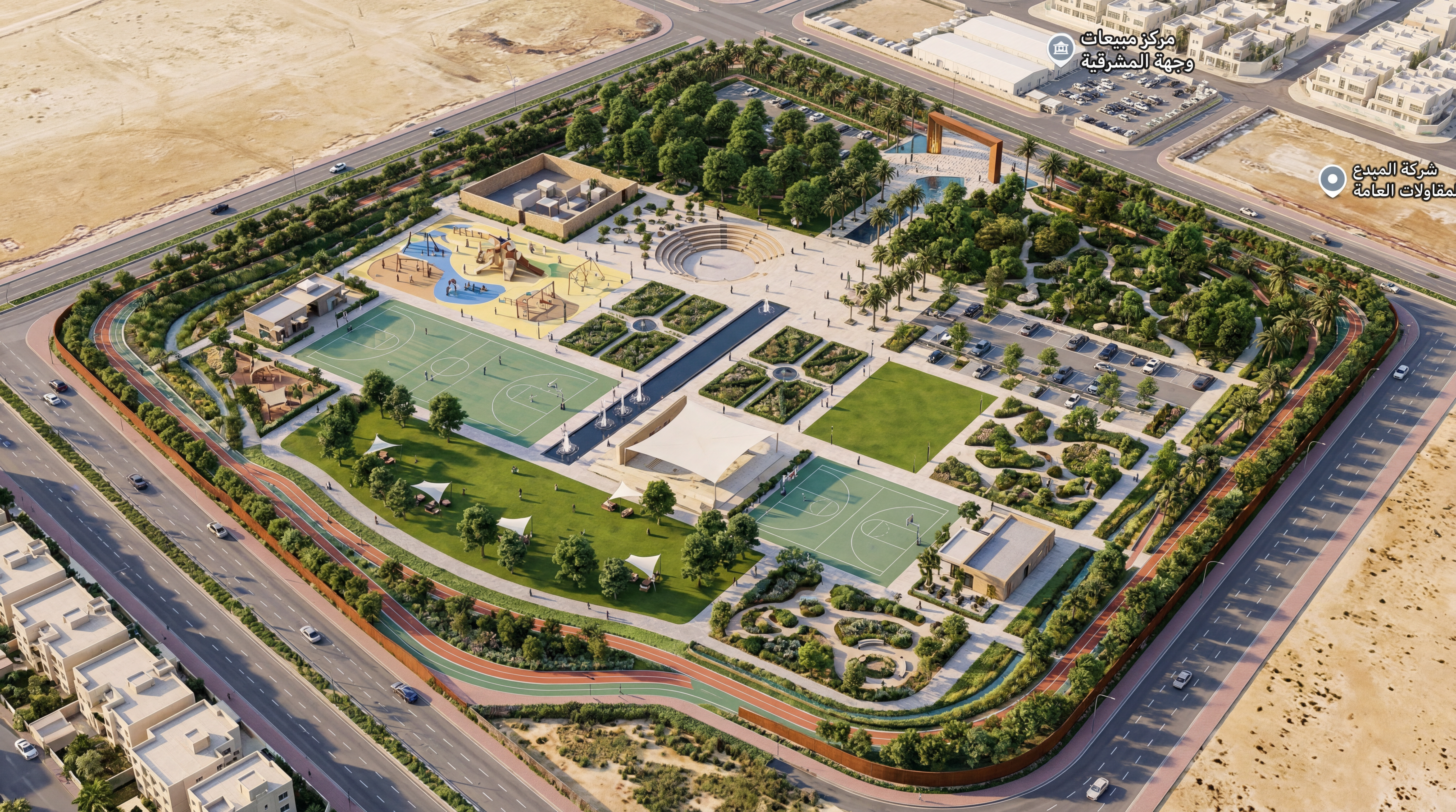Park Plan - modern - 37,529 sqm - 3D Render
